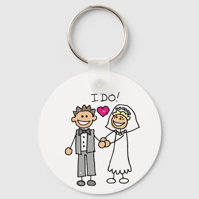 Bride and Groom Exchange vows Keychain (Front)
