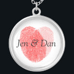 Bride And Groom Fingerprints Wedding Charm Silver Plated Necklace<br><div class="desc">Bride And Groom Fingerprints Wedding Keepsake Charm Necklace.</div>