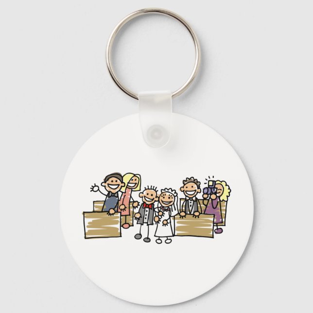 Bride And Groom Get Married Keychain (Front)