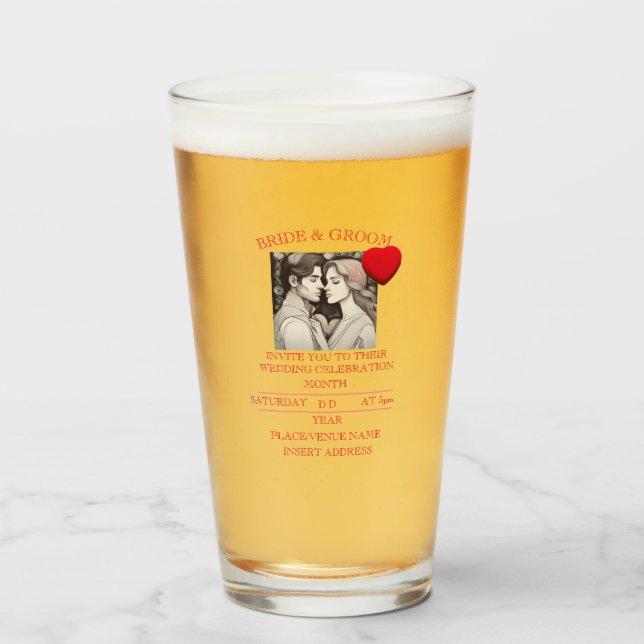 BRIDE AND GROOM GLASS (Front Filled)