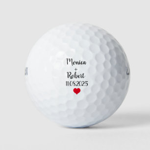 Bride and Groom Golfer Name Weddings Script Golf Balls