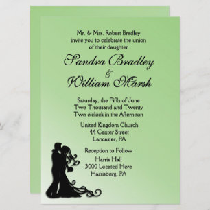 Bride and Groom Green Invitation