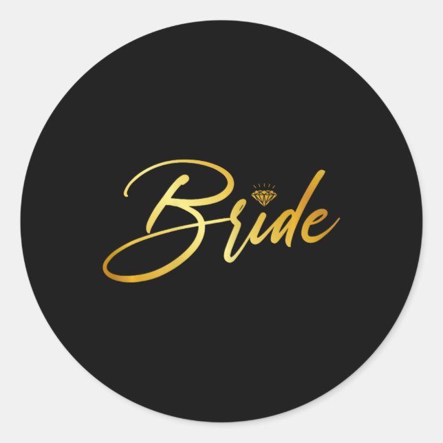 Bride And Groom Husband And Wife Matching Wedding  Classic Round Sticker (Front)