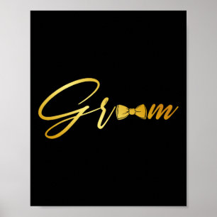 Bride And Groom Husband And Wife Matching Wedding Poster