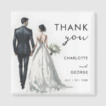 Bride and Groom Illustration Wedding Favours Magnet<br><div class="desc">We designed these Bride and Groom Illustration Wedding Favours to your beutiful wedding. You can change the text,  with the name of bride and groom,  easily personalize and customizable</div>