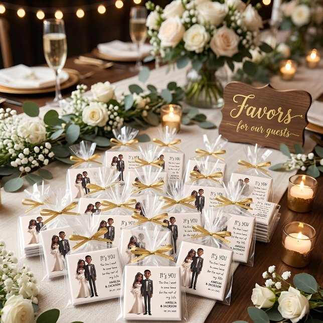 Bride and Groom Illustration with love quote Magnet (Creator Uploaded)