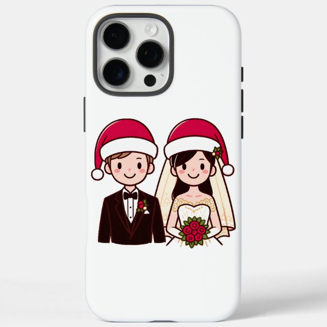 Bride and Groom in Christmas Spirit Case-Mate iPhone Case (Back)