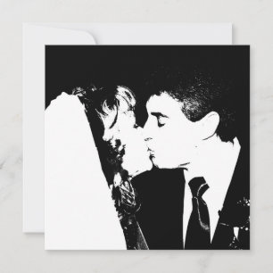 Bride and groom kiss invitation