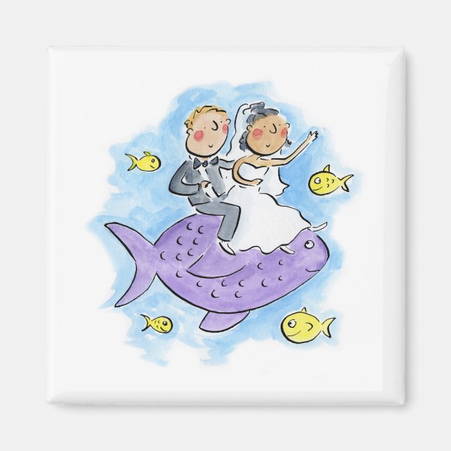 Bride and Groom Magnet (Front)