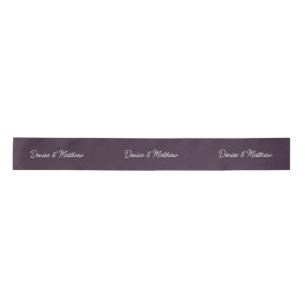 Bride and Groom Midnight Plum   Satin Ribbon