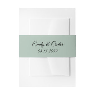 Bride and Groom Names and Date Invitation Belly Band