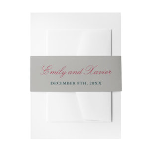 Bride and Groom Names Christmas Wedding Invitation Invitation Belly Band