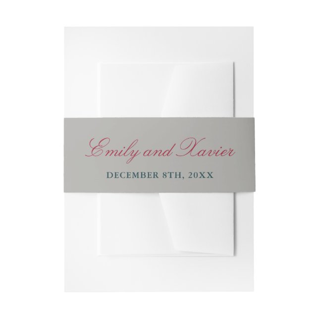 Bride and Groom Names Christmas Wedding Invitation Invitation Belly Band (Front Example)