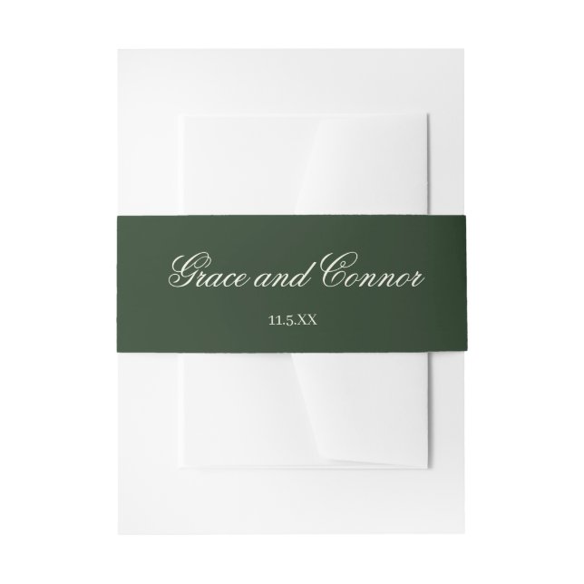 Bride and Groom Names Classic Wedding Invitation Invitation Belly Band (Front Example)