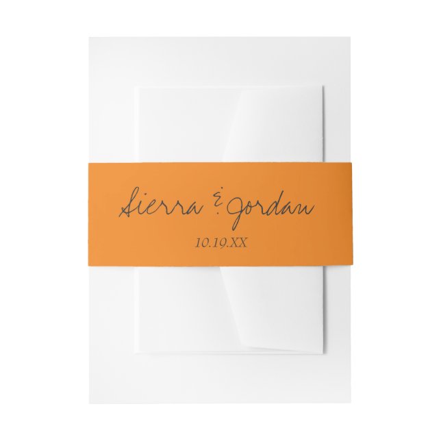Bride and Groom Names Halloween Wedding Invitation Invitation Belly Band (Front Example)