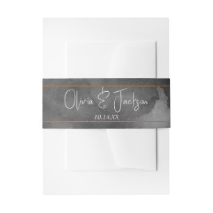 Bride and Groom Names Halloween Wedding Invitation Invitation Belly Band