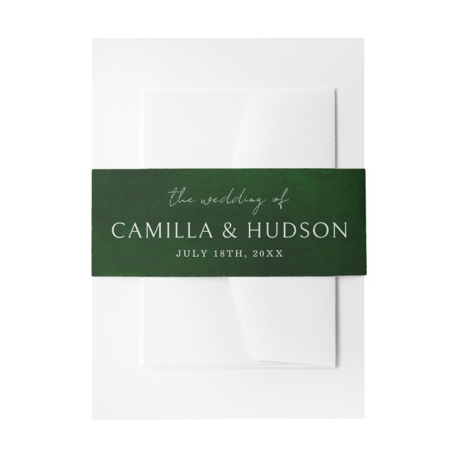 Bride and Groom Names Jewel Wedding Invitation Belly Band (Front Example)