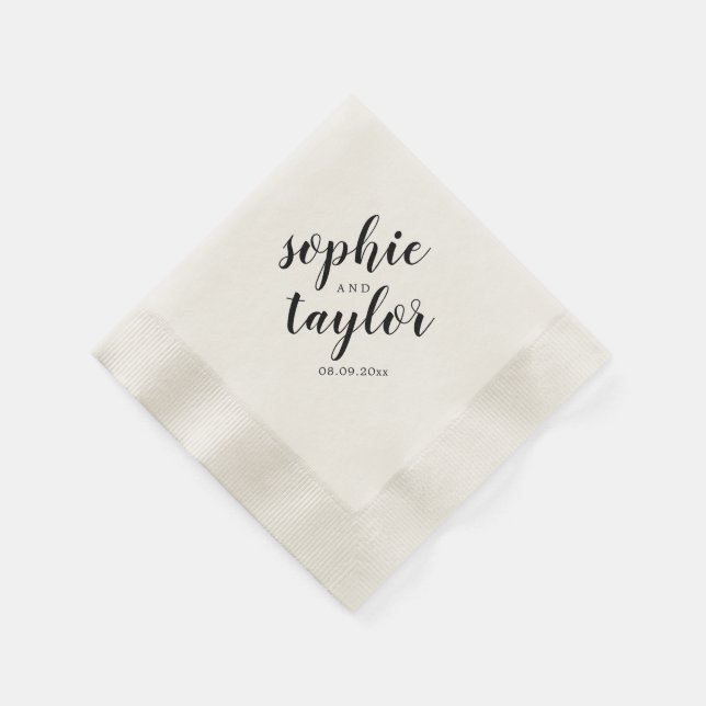 Bride and Groom Names wedding Napkin (Corner)
