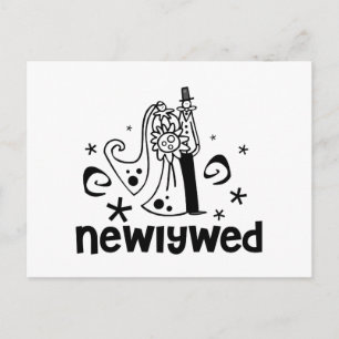 Bride and Groom Newlywed Announcement Postcard