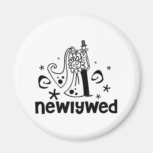Bride and Groom Newlywed Magnet (Front)