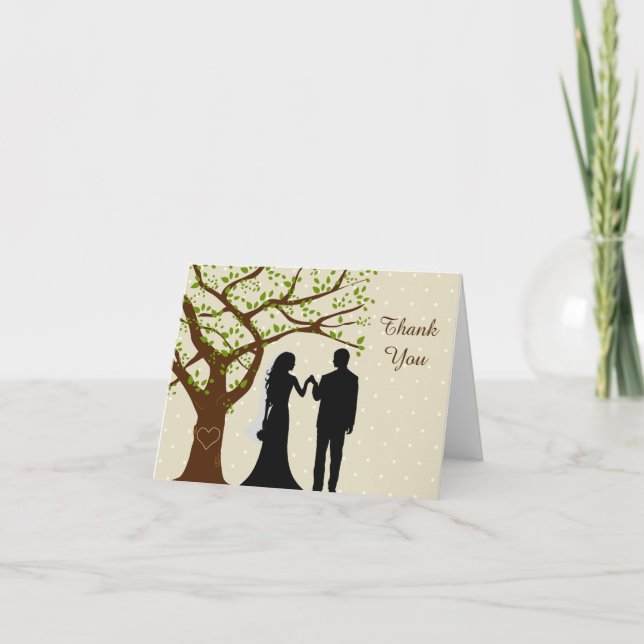 Bride and Groom Oak Tree Wedding Thank You (Front)