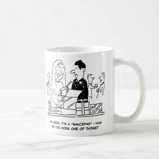 Bride and Groom Opening Their Gifts Coffee Mug (Right)