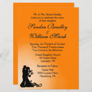 Bride and Groom Orange Invitation