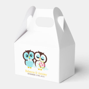 Bride and Groom Owls Wedding Favor Box