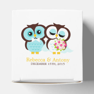 Bride and Groom Owls Wedding Favor Box