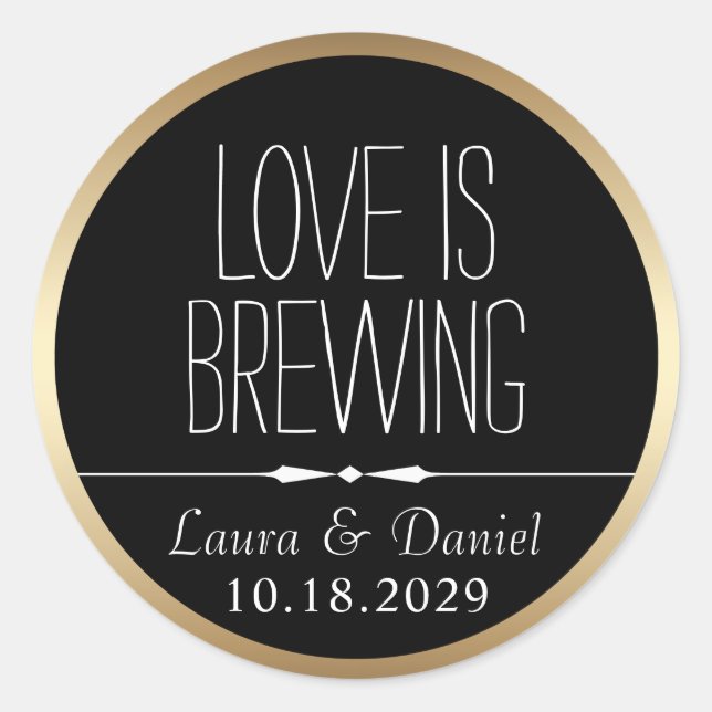 Bride and Groom Personalized Coffee Label (Front)