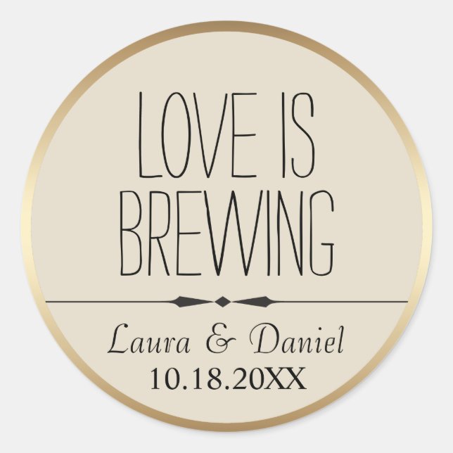 Bride and Groom Personalized Coffee Label (Front)