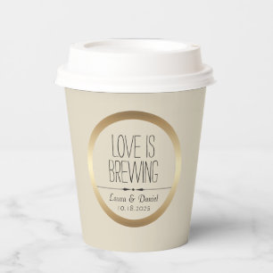Bride and Groom Personalized Coffee Paper Cups