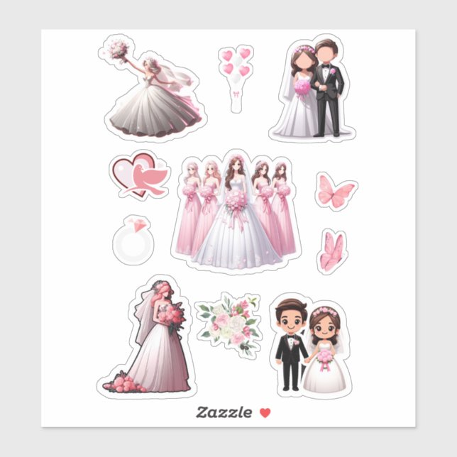 Bride and Groom Pink  (Sheet)