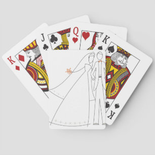 Bride And Groom Playing Cards