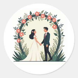 Bride and Groom Romance Sticker