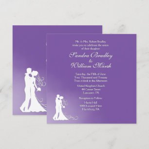 Bride and Groom Royal Purple Wedding Invitation