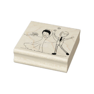 Bride and Groom Rubber Stamp