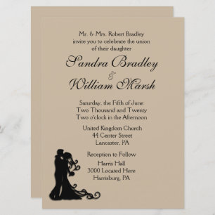 Bride and Groom Sandstone Wedding  Invitation