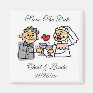 Bride And Groom Save The Date Personalized Magnet