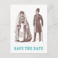 Bride and Groom Save the Date postcard