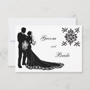 Bride and Groom Silhouette Invitation