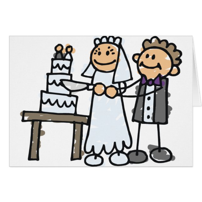 Bride and Groom Slice Cake (Front Horizontal)