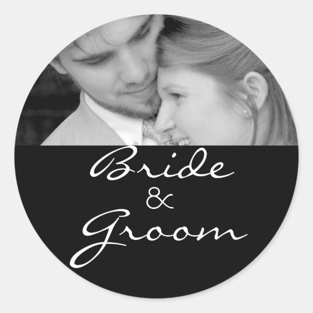 Bride and Groom Sticker With Your Photo (Front)