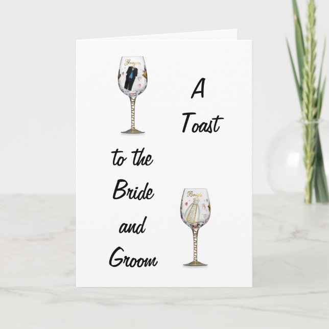 BRIDE AND GROOM TOAST CARD (Front)