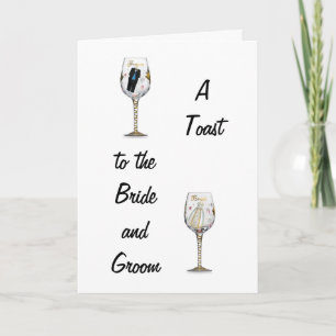 BRIDE AND GROOM TOAST CARD