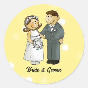 Bride and Groom Wedding Celebration Classic Round Sticker