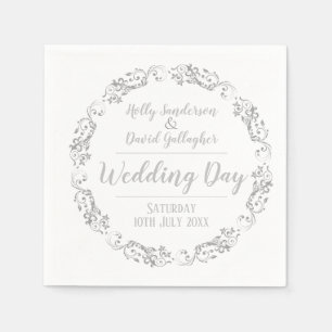 Bride and Groom Wedding Day Napkin