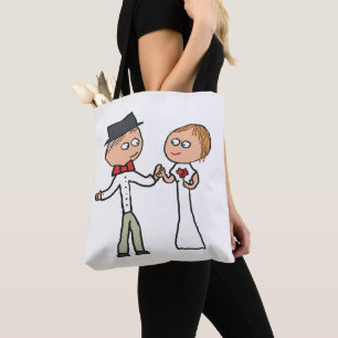 Bride and Groom Wedding Day Tote Bag