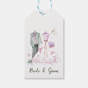 Bride and Groom Wedding Dress & Suit Gift Tags