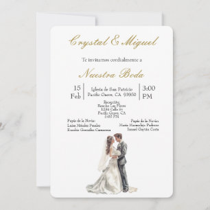 Bride and groom wedding   invitation
